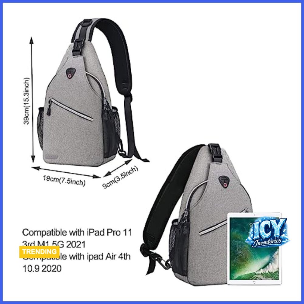 Polyester Sling Backpack, Multipurpose Crossbody … - image 4